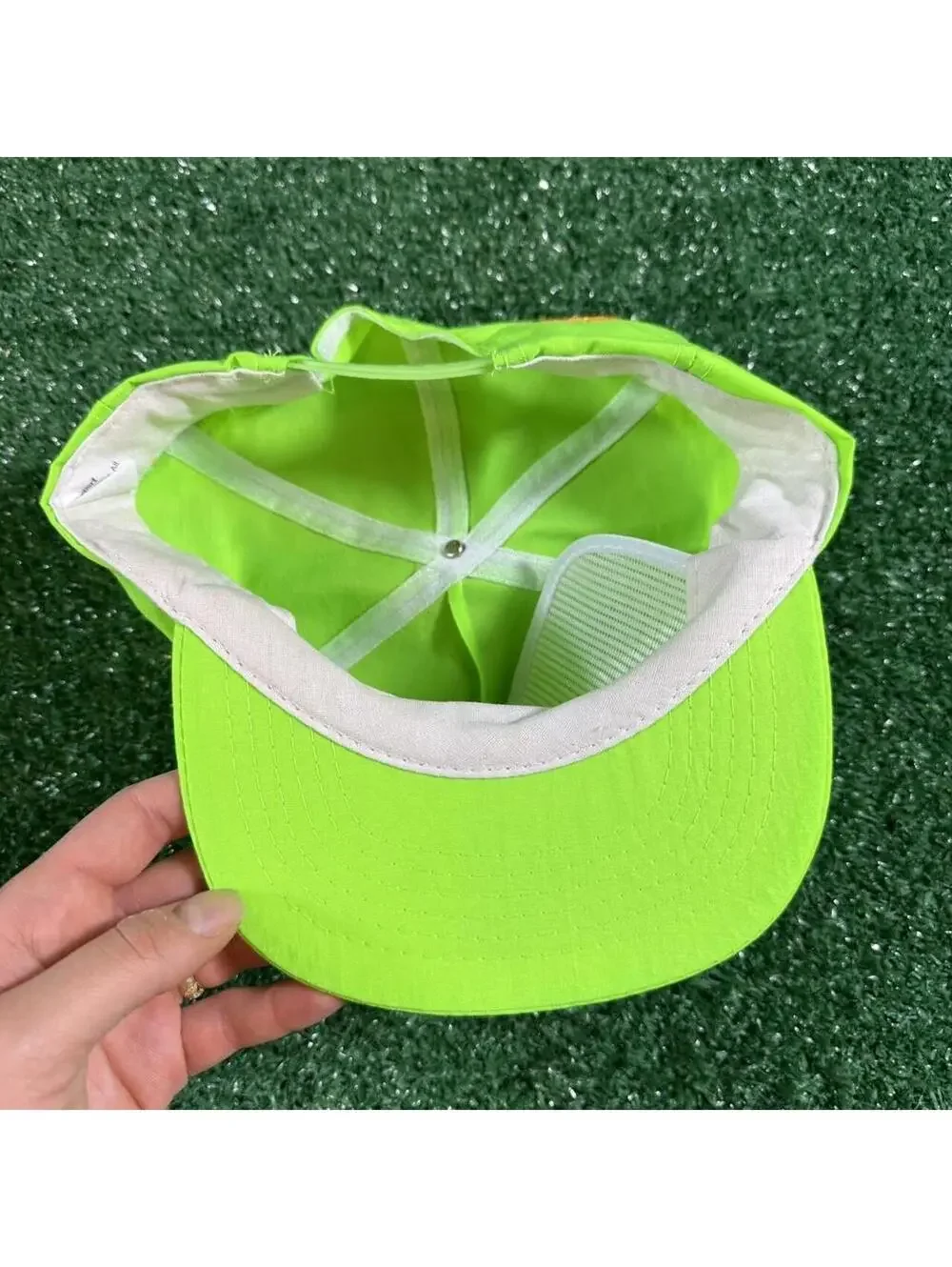 Vintage retro 1980s-1990s Newport cigarettes neon green/yellow strap back hat